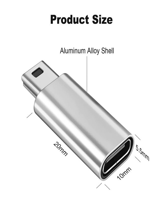 AreMe Mini USB 2.0 to USB C Adapter (4 Pack), USB Type C Female to Mini USB Male Converter Connector for Digital Camera, MP3 Players, Dash Cam, GPS Receiver and More (Black+Silver) - Image 5
